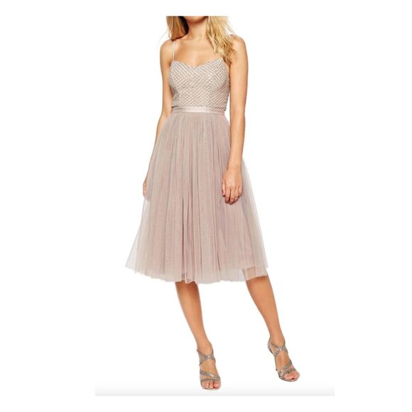 Needle & Thread Copellia Embellished Ballet Tulle Dress in Dust Lilac - Picture 2 of 10